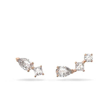 Swarovski Attract Pierced Earrings, Round Cut, White, Rhodium-Plated on Sale